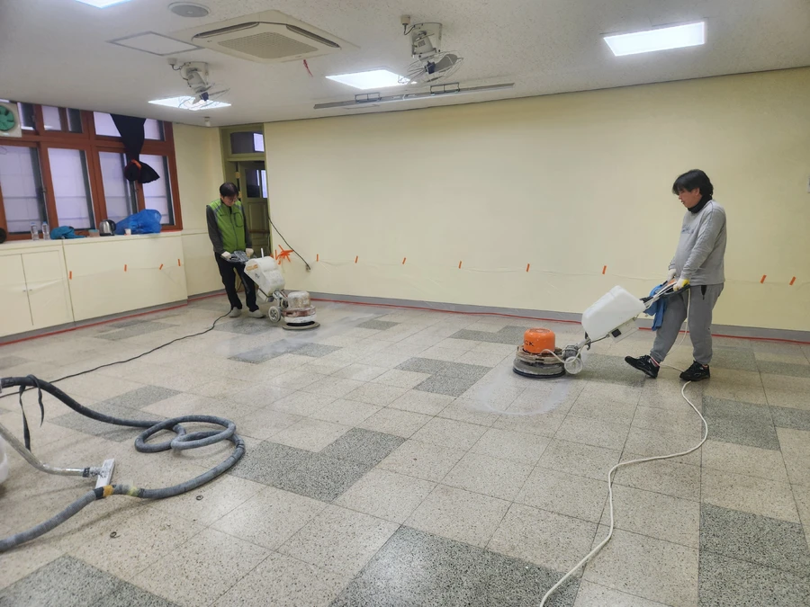 테라조연마 대리석바닥광택 시공 사진